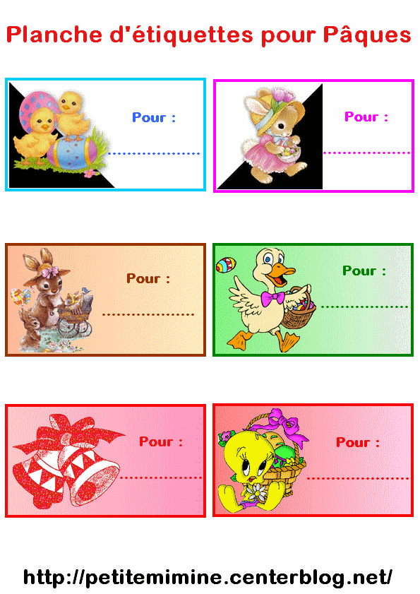 Etiquette Cadeau A Imprimer Paques