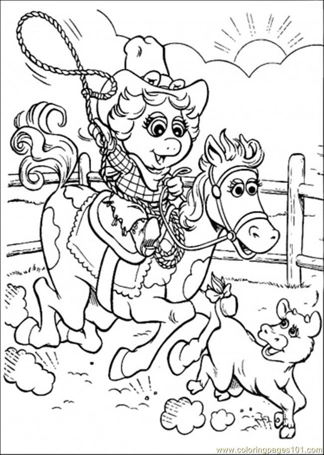 Coloring Pages That Baby Is Riding A Horse (Cartoons ...
