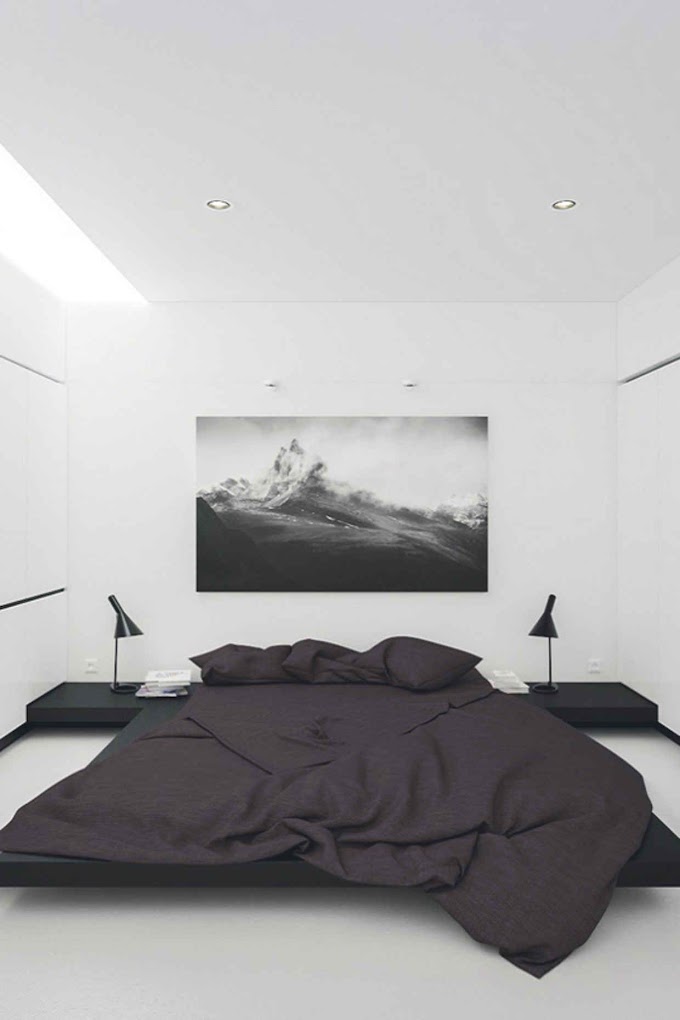 Dark Modern Minimalist Bedroom