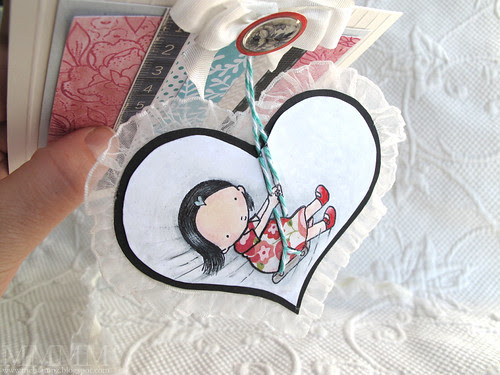 MFT whee stamped Heart hangs off of the card so it swings when handled - mel stampz