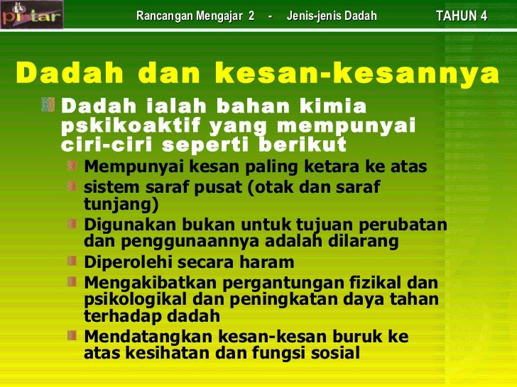 Jenis-Jenis Dadah
