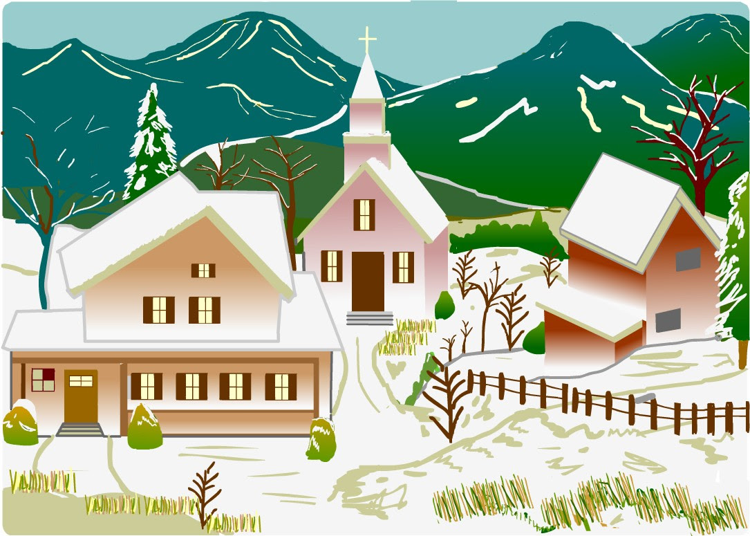 冬景色 冬の花 イラスト 雪景色 無料