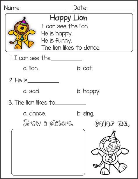 The answers to the questions are. kindergarten english worksheets best coloring pages for kids