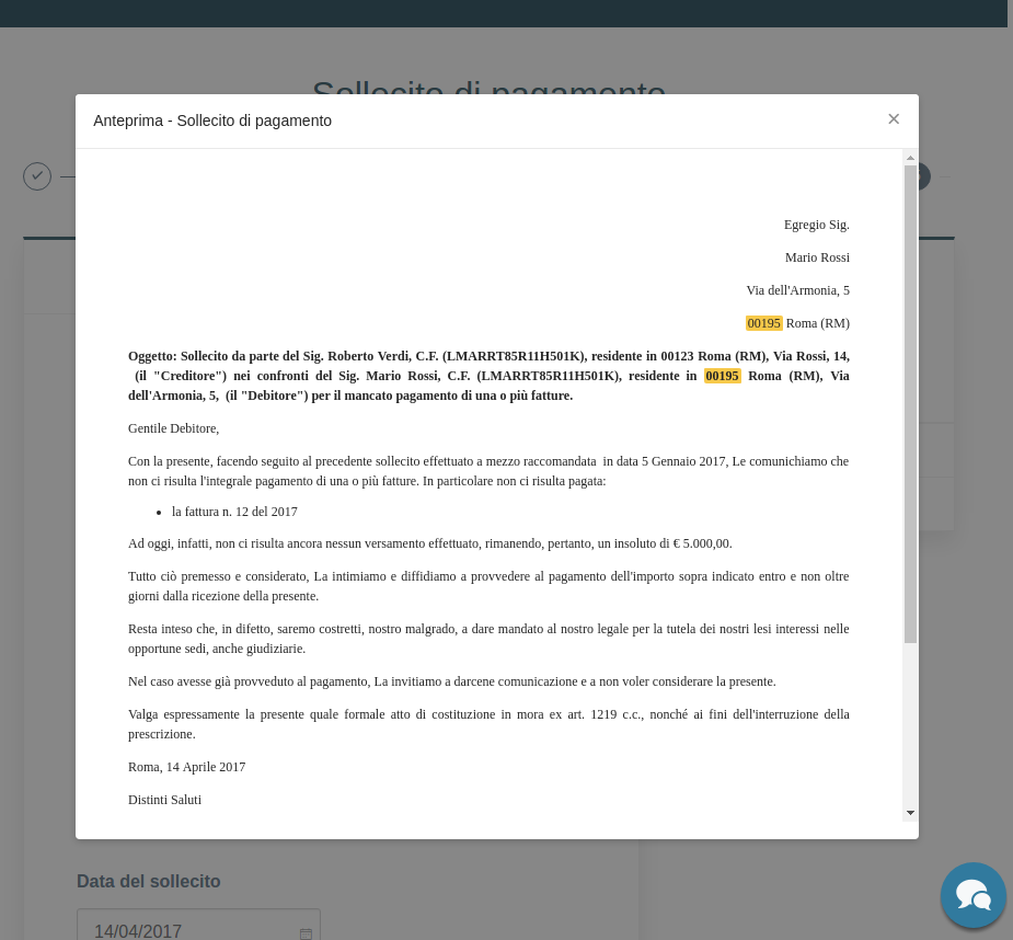 Modello di sollecito di pagamento online • IUS IN ACTION