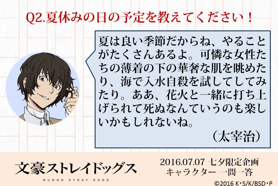 16年七夕限定企画 アニメ 文豪ストレイドッグス 公式サイト