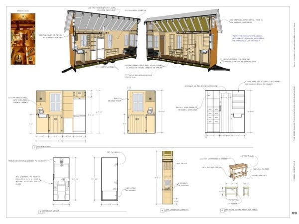 Free  Tiny  House  Plans  160 Sq Ft Rolling Bungalow 