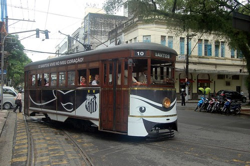 Ein Waggon der Touristenbahn von Santos