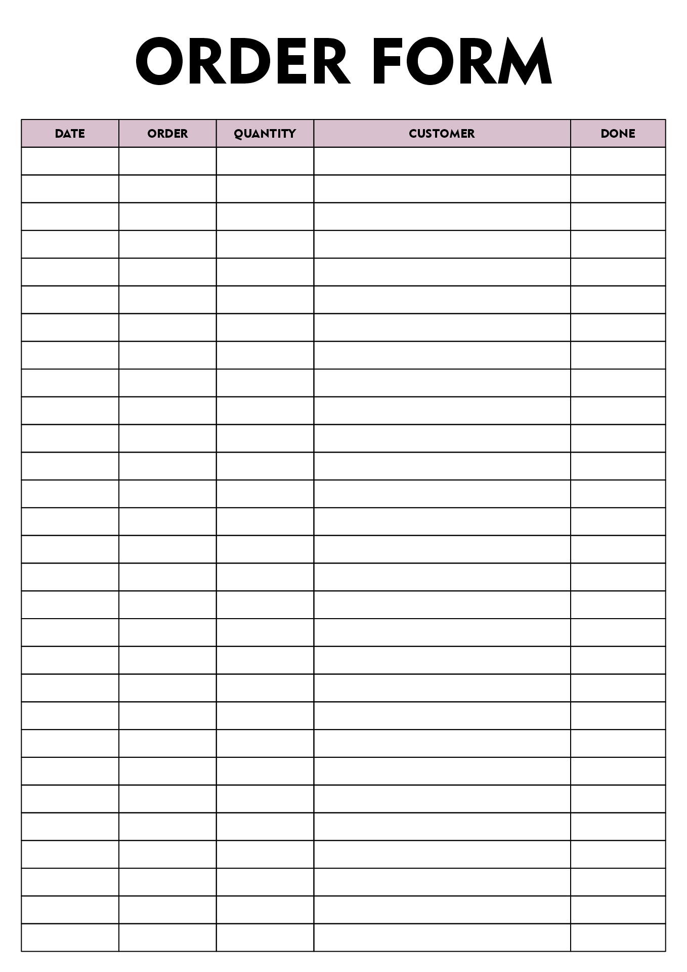 9 Best Images of Free Printable Blank Order Forms - Free ...