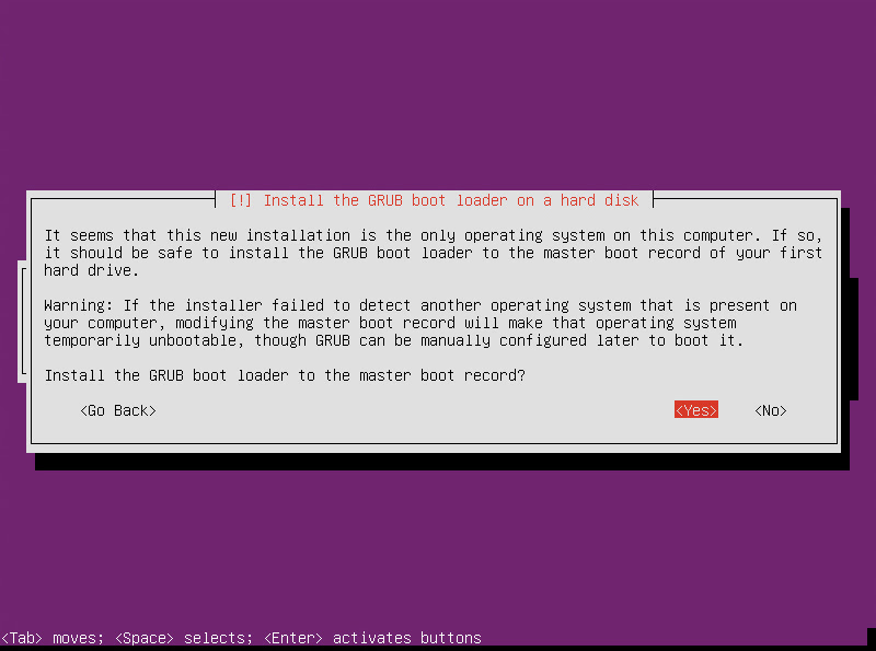 Install GRUB bootloader