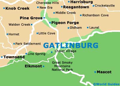 Map Of Tennessee Pigeon Forge