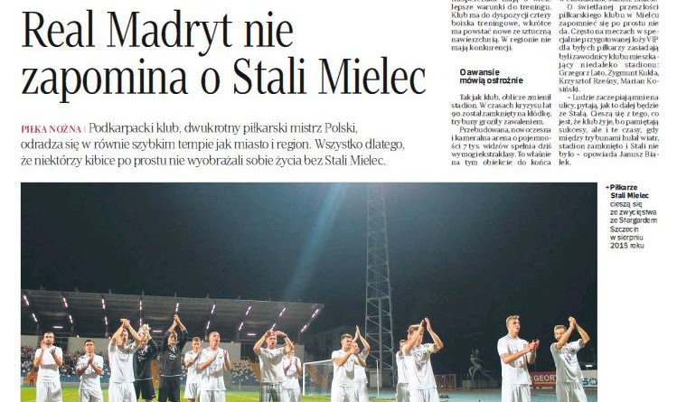 Medialna Stal M Real Madryt Nie Zapomina O Stali Mielec Fks Stal Mielec Sa