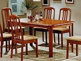 Traditional Dark Maple Finish Wood Rectangle Dining Table