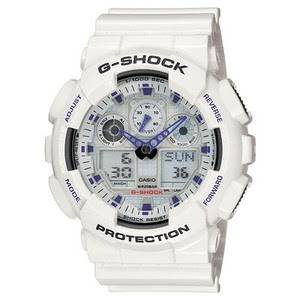 Mens-Casio-G-Shock-White-X-Large-Analog-Digital-Watch-Model-GA100A-7A