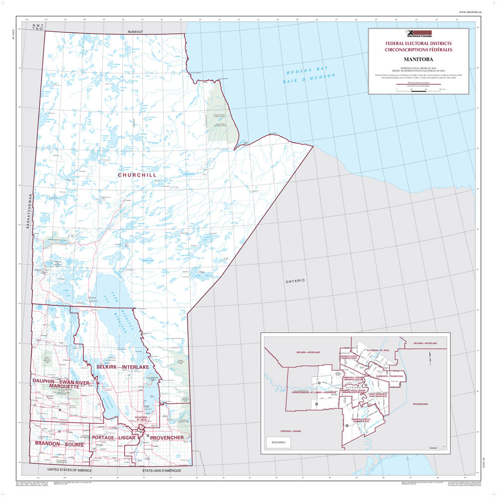 Map of Manitoba  Elections Canada Online