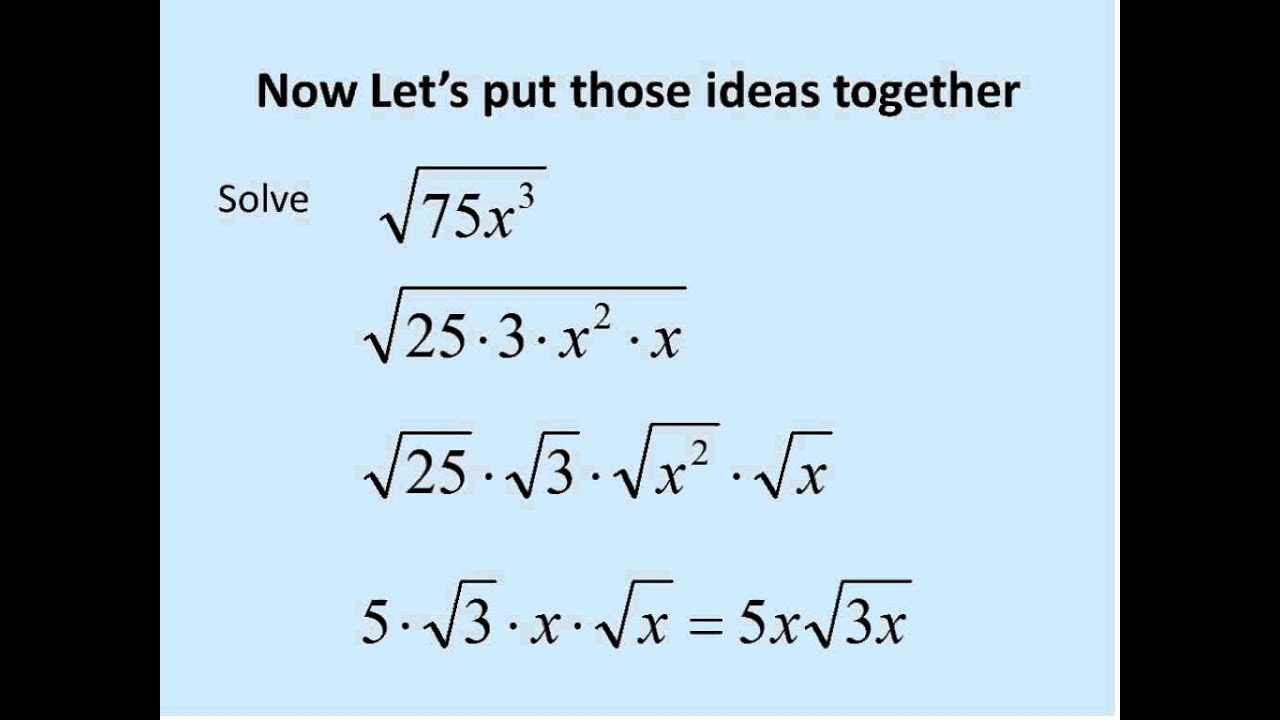 Square Roots with Variables (Simplifying Math) - YouTube