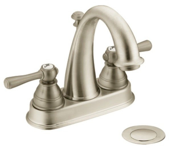 Moen 6121BN Kingsley TwoHandle High Arc Bathroom Faucet, Brushed 