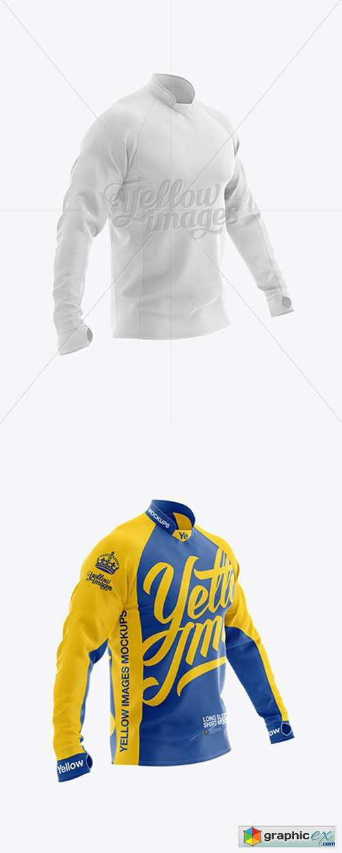 Download Long Sleeve Jersey Mockup - Half Side View » Free Download ...