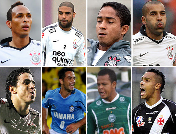 Corinthians Liedson Adriano  Bill Elton   Jorge Henrique  Willian Emerson   Gilsinho (Foto: Editoria de Arte/Globoesporte.com)