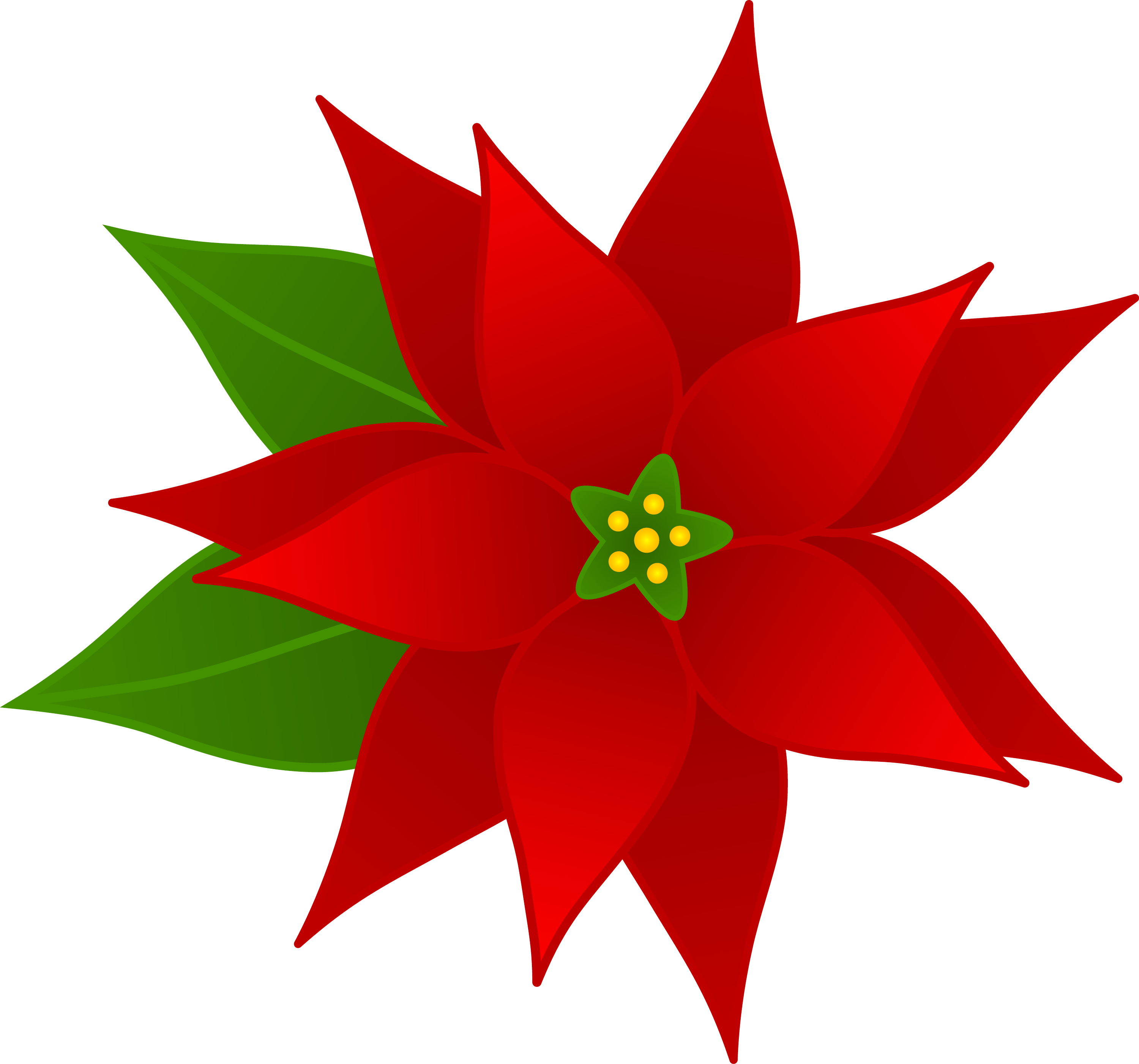 Christmas Poinsettia Flower  Free Clip Art