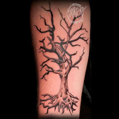 twisted dead tree tattoo  sarra lynnette tattoos