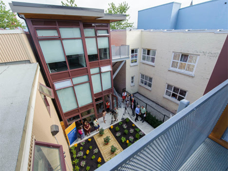 shipping container development courtyard