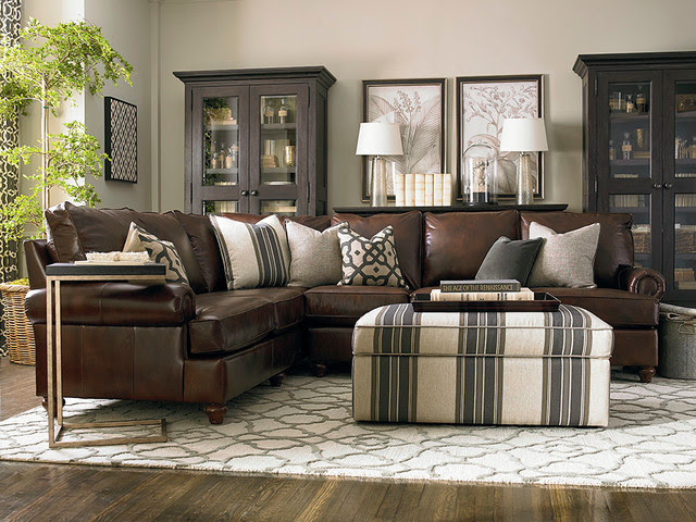 Custom Leather Montague L Shaped Sectional by Bassett Custom Leather Montague L Shaped Sectional by Bassett