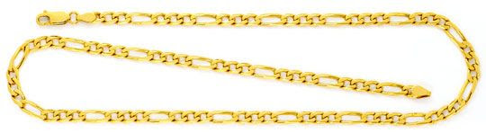 Foto 1, GOLDKETTE FLACHPANZER FIGARO, MASSIVES GELBGOLD 18K/750, K2482