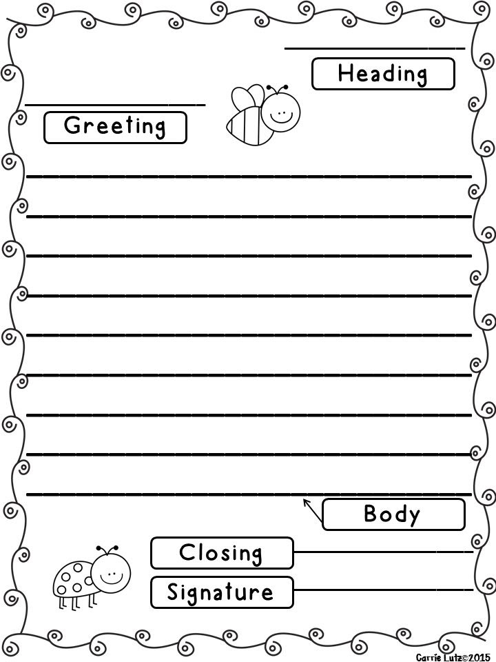 parts of a letter for 1st grade - Clip Art Library