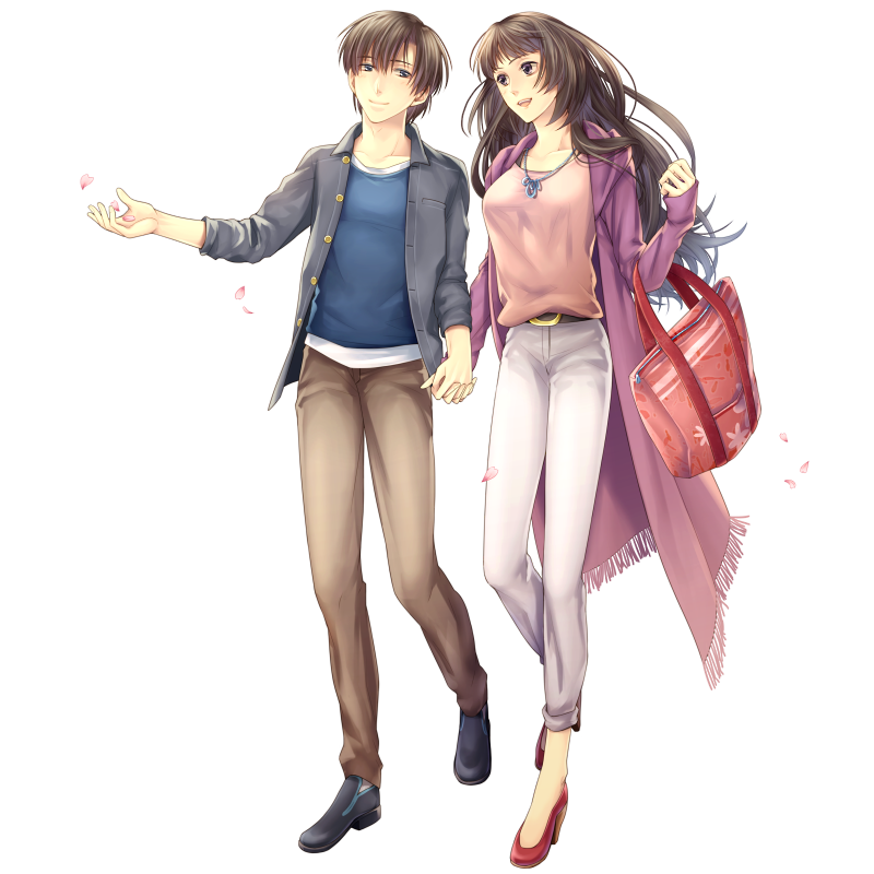 春 二人で歩く春の小径 イラスト詳細 らっかみ