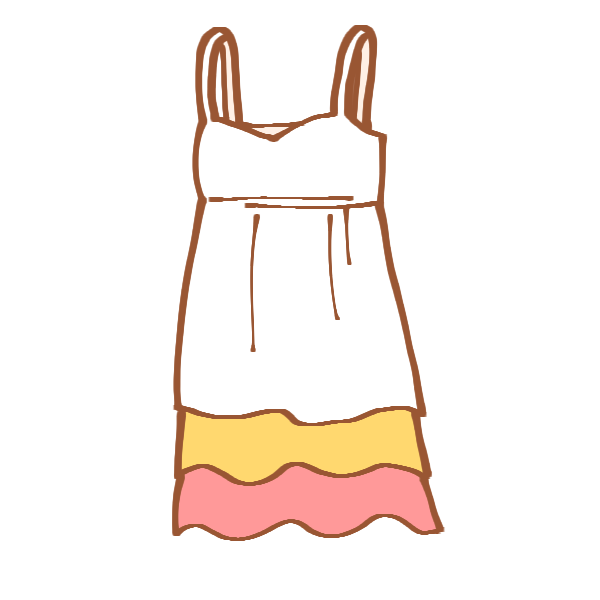 キュートなキャミワンピースのイラスト かわいいフリー素材が無料のイラストレイン