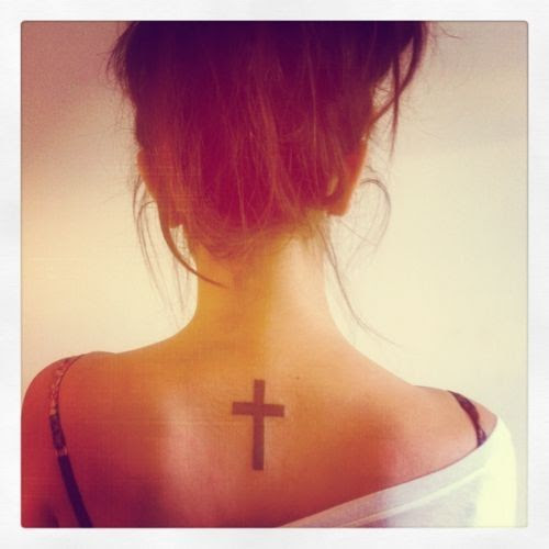 Small Cross Tattoo On Neck