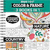 Color & Frame Coloring Book - 3 in 1 - Nature Country & Patchwork
