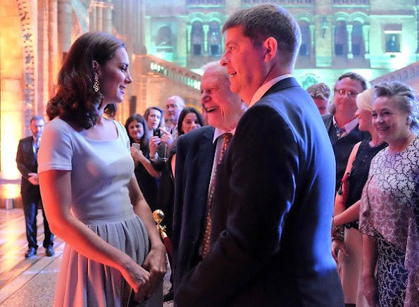 Kate Middleton wore Preen by Thornton Bregazzi Everly stretch-crepe dress, Prada Scalloped suede sandals, Cassandra Goad Temple of Heaven earrings