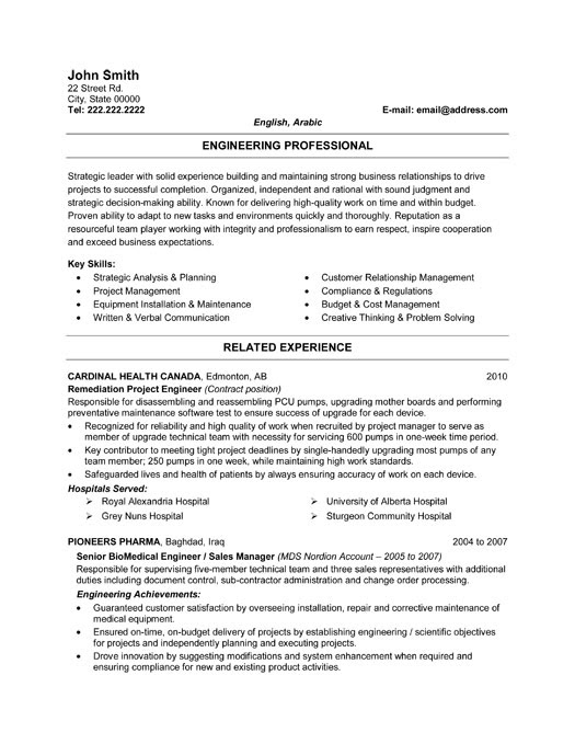 Sales Professional Resume Template