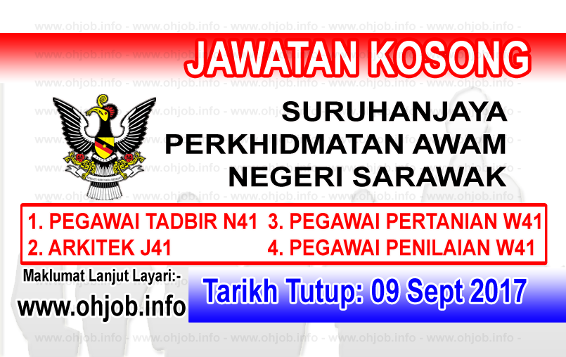 Jawatan Kerja Kosong Suruhanjaya Perkhidmatan Awam Negeri Sarawak logo www.ohjob.info september 2017