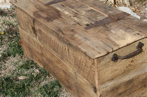 customized reclaimed rustic barn wood storage chest