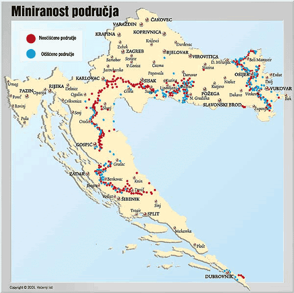 kupa karta H) Karta Mina u Hrvatskoj kupa karta