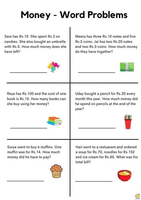  money word problems 2nd grade
