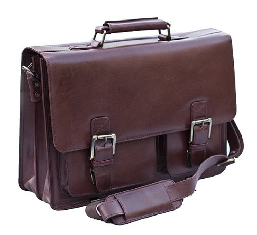 Best Review of Brown Leather Briefcase Business Satchel - From Prime Hide