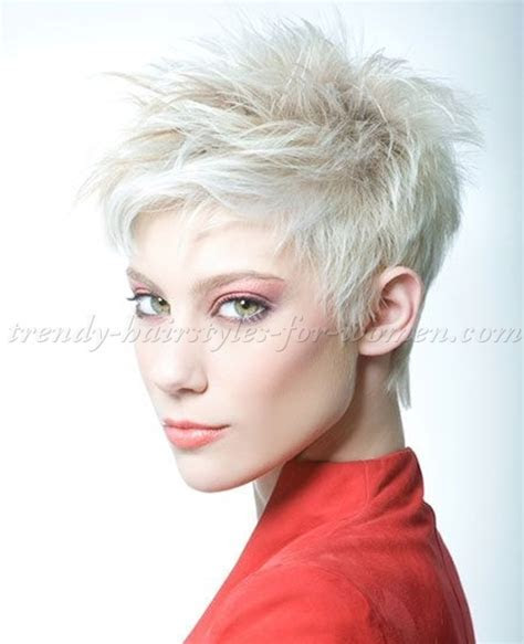short hairstyles   platinum blonde short spiky hairstyle   trendy hairstyles for women.com
