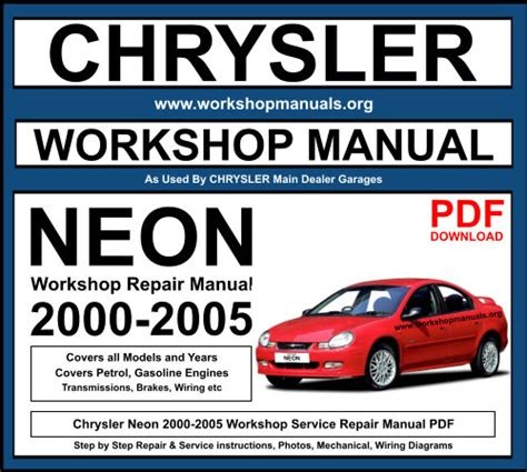 Download 2001 Neon Pl Chrysler Service Manual Diagnostic Manuals