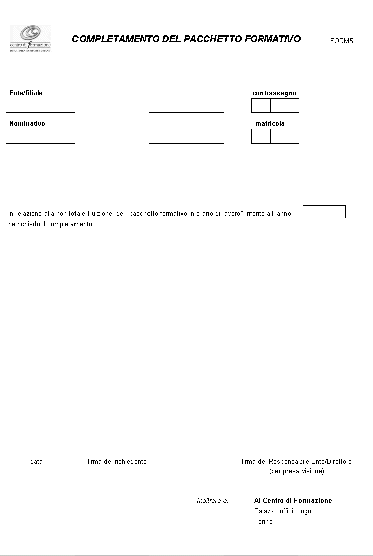 MODULISTICA UTILE
