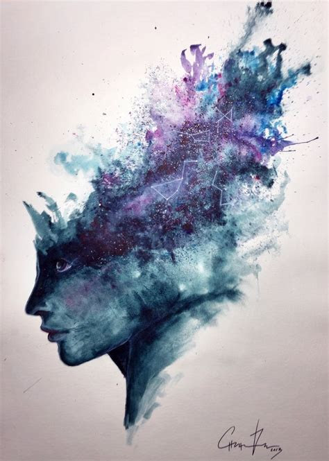 watercolor abstract portrait universal mind speed