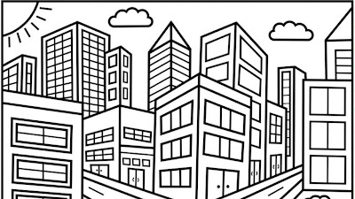 Printable City Coloring Pages