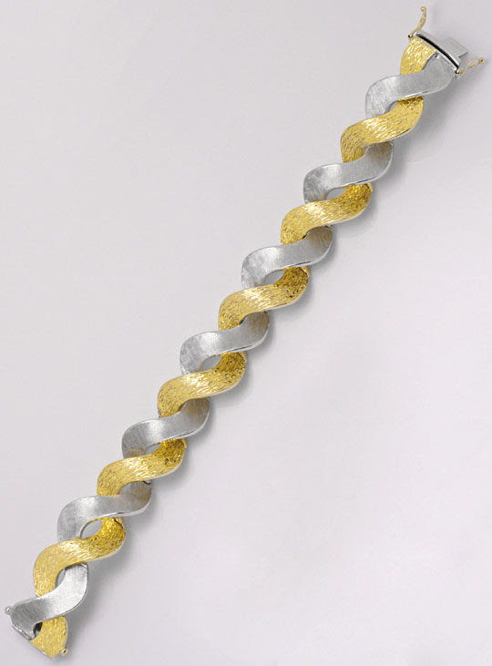 Original-Foto 3, DESIGN-GOLDARMBAND MATTIERT-GRAVIERT GELBGOLD WEISSGOLD