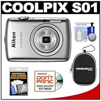 Nikon Coolpix S01 Digital Camera with Case + Accessory Kit