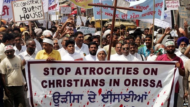 Protests against anti-Christian violence in India