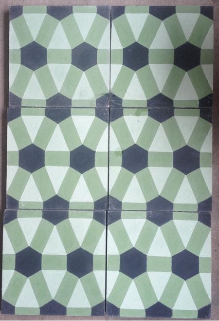 The Geometric Diamond Pattern was the choice for the bathroom
