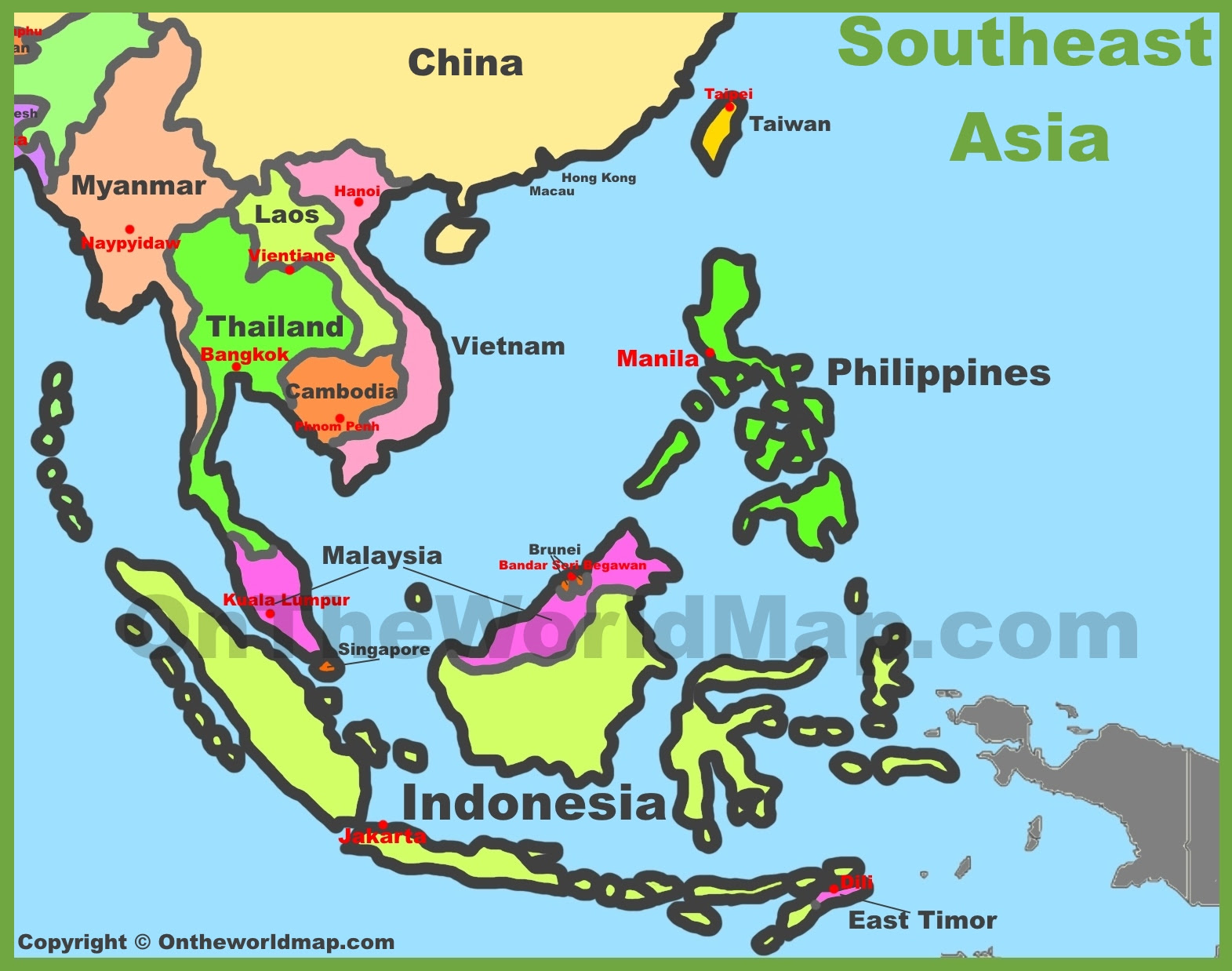 South Eastern Asia Map Map of Southeast Asia (Southeastern Asia)