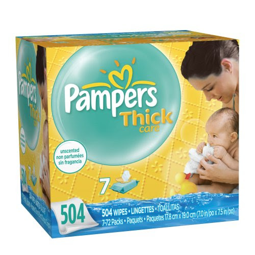 Pampers ThickCare Unscented 7X Wipes 504 Count